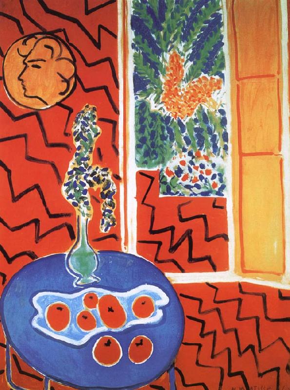 Henri Matisse Red background blue table